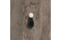 Bouton Galati, L 27 mm, H 57 mm, cuir noir
