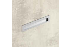 Poignée d'insertion Nidum, entraxe de perçages 128, L 143 mm, B 35 mm, aspect aluminium