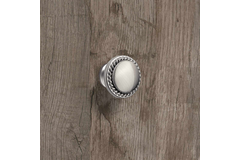 Bouton Salemi, H 23 mm, ø 30 mm, aspect inox brossé