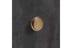 Bouton Solva, H 23 mm, ø 30 mm, aspect laiton antique