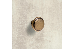 Bouton Solva, H 23 mm, ø 30 mm, aspect laiton antique