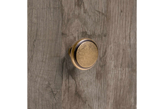 Bouton Solva, H 23 mm, ø 30 mm, aspect laiton antique