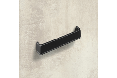 Greep Dublina, boorafstand 160, L 168 mm, B 34 mm, H 30 mm, zwart leer