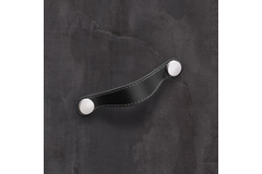 Poignée Gela, entraxe de perçages 128, L 150 mm, B 26 mm, H 3 mm, cuir noir