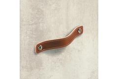 Poignée Nica, entraxe de perçages 64, L 94 mm, B 25 mm, H 3 mm, cuir brun clair