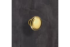 Bouton Solva, H 23 mm, ø 30 mm, aspect laiton brillant