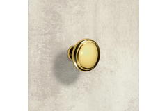 Bouton Solva, H 23 mm, ø 30 mm, aspect laiton brillant