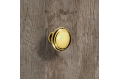 Bouton Solva, H 23 mm, ø 30 mm, aspect laiton brillant