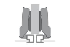 Sensys scharnier voor aluminium frame met geïntegreerde demping (Sensys 8638i), vernikkeld, half opliggend, openingshoek 95°, voor schroefbevestiging (-)