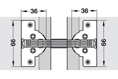 Verstekklepscharnier, GS 45, 90°, voor houten kleppen