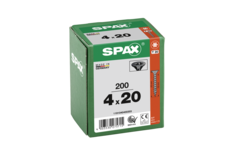 Vis à bois noir SPAX-S TP Pozidrive avec tête fraisée 4 x 20