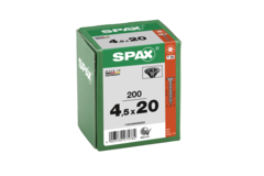 Vis à bois noir SPAX-S TP Pozidrive avec tête fraisée 4.5 x 20