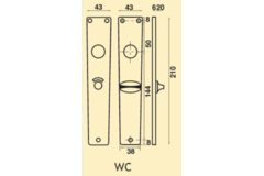 Deurplaat voor wc 218 rh 8/78 f1