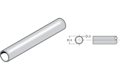 Pba 500-rvs sat. steunbuis d:22mm/l:3m