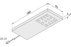 Hera set 1 x Slim-pad led 5W 24V 3000K RVS-look+ transfo 15W