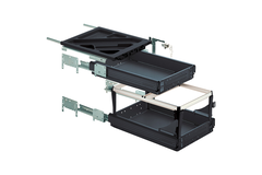 Containerset met (meer dan) volledig uittrekbare ladegeleiders, Inbouwdiepte (min.) 530 mm, zwart