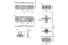 Pth30 pivot charnière coupleur-set inox 