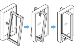 Pth30 pivot charnière coupleur-set inox 