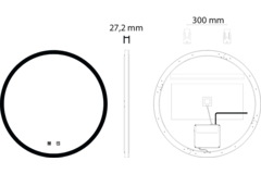 Miroir rond d600mm+miroir chauff.+variat kelvin 