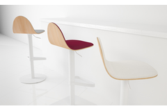 Tabu regelbare kruk rond wit/bekleed mystic taupe