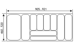 Insert tiroir flexy l921-905 x p520-460mm anthracite
