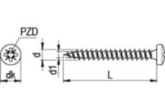 Panhead houtshroef 4 x 40
