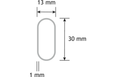 Tube de penderie ovale 30x14/2000mm alu noir mat 