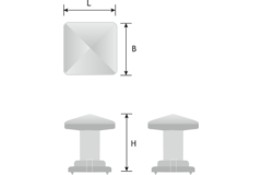 Knop tower square+achterplaatje mat ijzerkleur