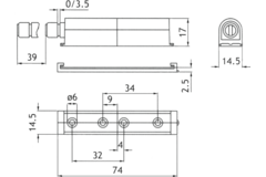 Touche-lach reglable grand aimant noir 40mm 