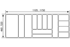 Insert tiroir flexy l1150-1105 x p520-460mm anthracite