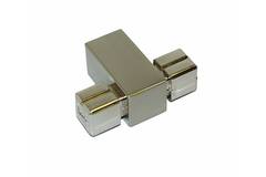 Piece interm.pour tube 18x18mm inox-look 