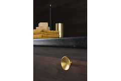 Knop DISC Ø38 zamak geborsteld messing cava