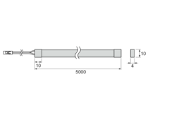 Ledstrip Octopus Mono 4x10mm 5m 4000K 24V 10W/m