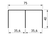 Dubbele bovenrail Terra/Base 6m alu wit