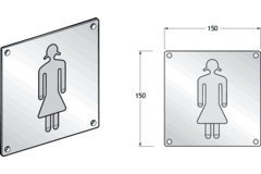 Pba 500-rvs sat. pictogram vrouw