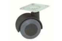 Roulettes doubles 40mm noir + plaque fixaxtion