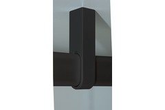 Support tube penderie ovale ouvert zamac noir 14x30