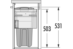 Hailo Laundry Carrier sdb k.60 33l+4l gris 
