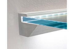 Glasplaatdragerprofiel, voor 10 mm glas, B50 H40 L3000, ral9010 glanzend wit