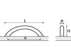 Greep Vada, boorafstand 352, L 392 mm, H 41 mm, ø 10 mm, roestvrij staal geborsteld