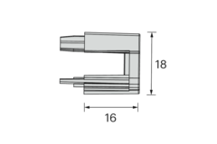 Embout profilé Led mec5 noir 