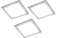 Ria led-Set 3 x 5.4w 12V 3000K inox + interrupteur 