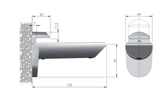 Support tablette verre kaiman 8-40mm 25kg inox 