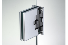 Charnière mur/verre, retour ressort, poids p. 50 kg, v. 10/13.5, B80 H100, effet inox brossé