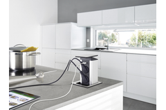Evoline port push cuisine chargeur verre blanc b-f  2 prises/1 chargeur usb