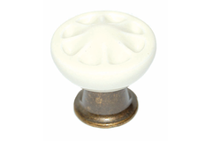 Bouton 3701 dia 33mm porcel.creme/bronze  