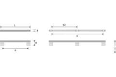 Poignée GRAF BIG BA1168-584 L1200 aluminium brossé noir