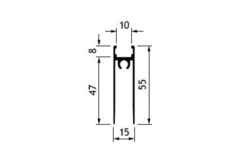 Profil-U horizontal inférieurRI-Base 4m alu argent  