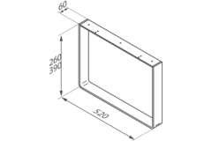 Pied u meuble chrome h=390mm/l=520mm  