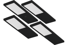 Streto Led noir set 4x4w 4000K-12V + convertisseur avec interrupteur 